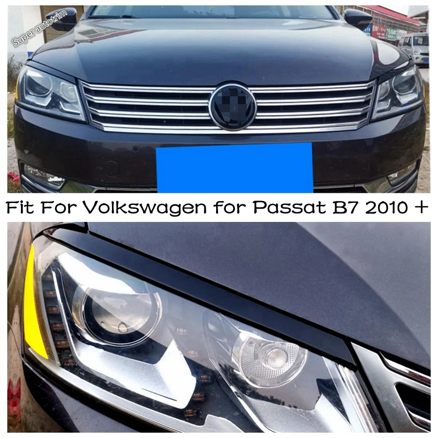 

Auto Styling Head Light Lamp Eyebrow Eyelid Cover Trim 2PCS For Volkswagen for Passat B7 2010 -2014 Carbon Fiber Exterior Parts