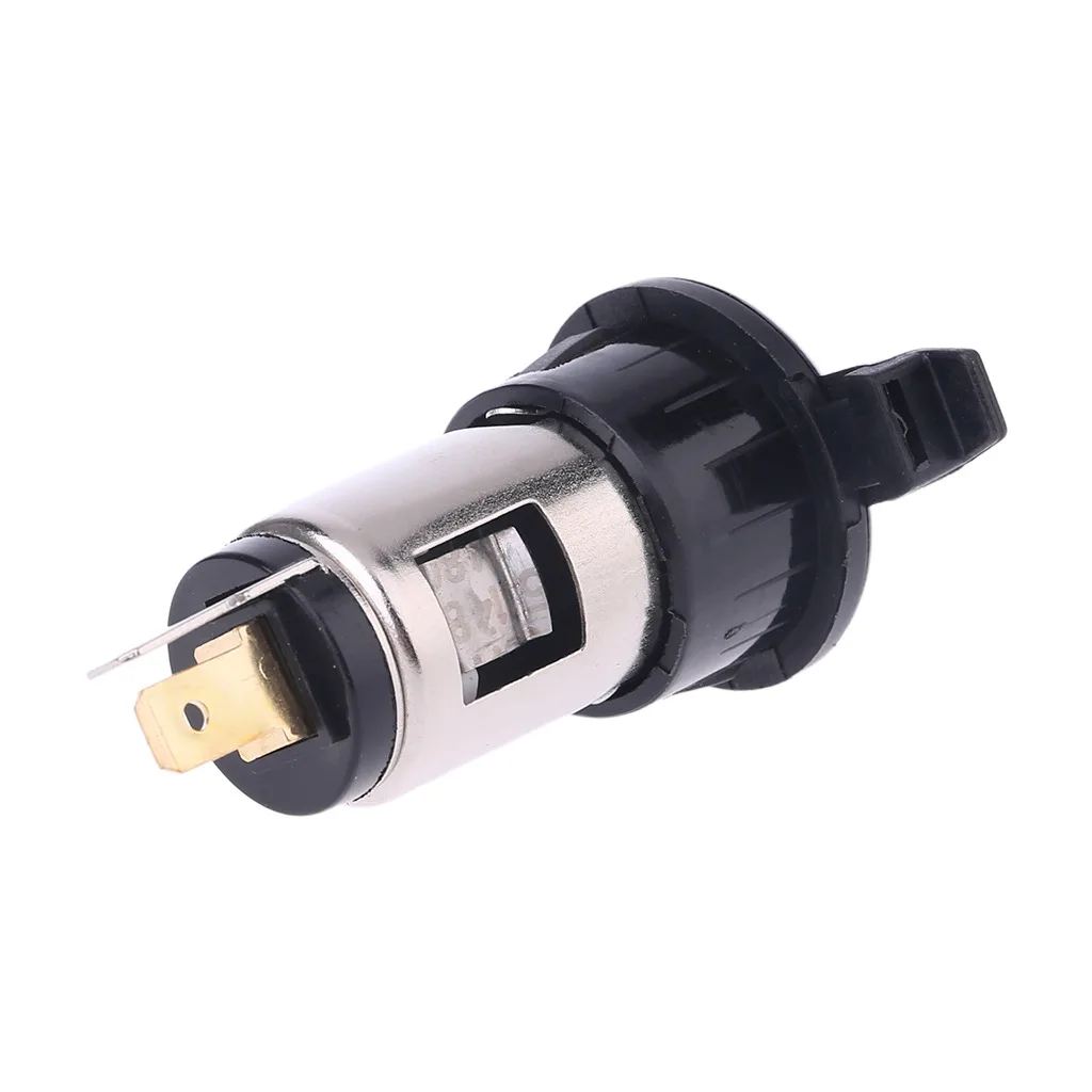 Lightable stainless steel 12v/24v car 10a cigarette lighter female power socket with waterproof cover 120/250W