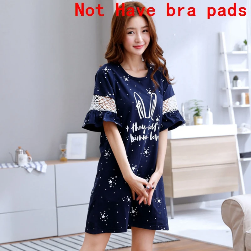 2024 Summer Couple Short Sleeve Cotton Nightgowns for Women Korean Sleepwear Night Dress Nightdress Men Pyjama Homewear Clothes