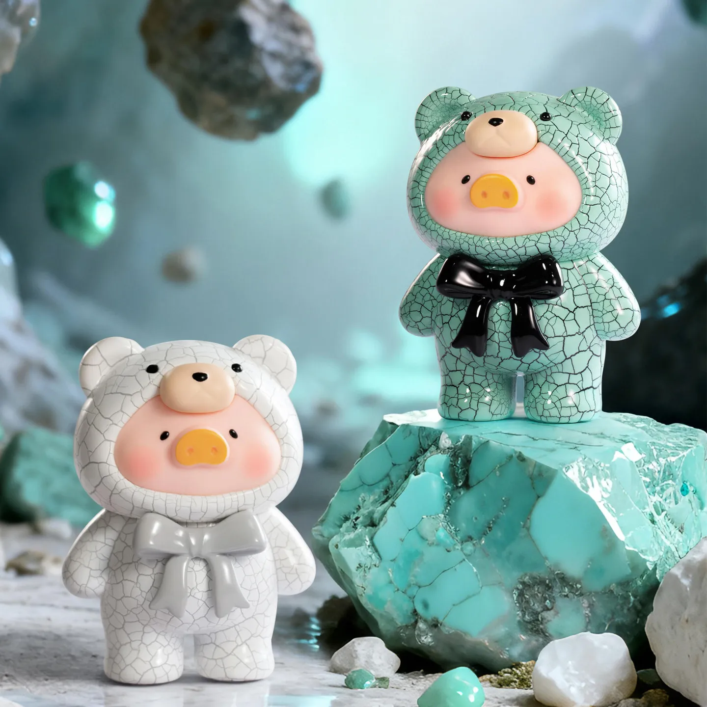 TOYZERO+ Lulu The Piggy Teddy Ore Collection Blind Bag Mini Cute Beans Figures Desktop Ornament Collectible Anime Toy For Kids