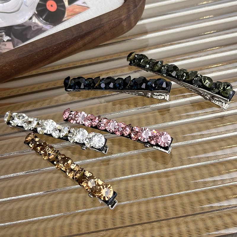 Korea Super Flash Colorful Rhinestone Hair Clips For Women Girls Sweet Side Hairpin Beautiful Barrettes Fashion Hair Accessories