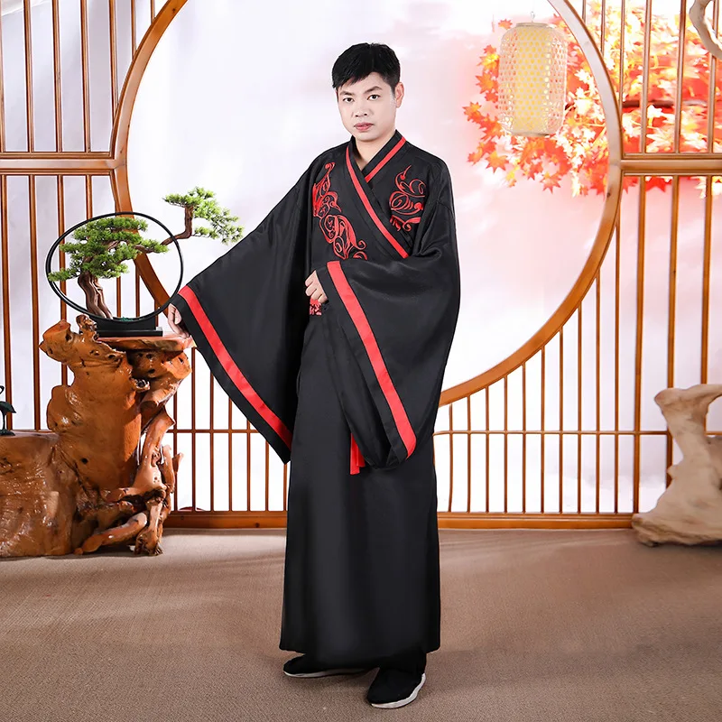 

Weijin Dynasties Hanfu Men Wide Sleeve Traditional Ancient China Costume Wedding Embroidery Stage Drama Performance Clothing