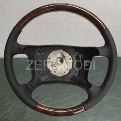 For 1994-2003 for BMW E38 E39 7 & 5 Series Steering Wheel Walnut Wood Black Leather