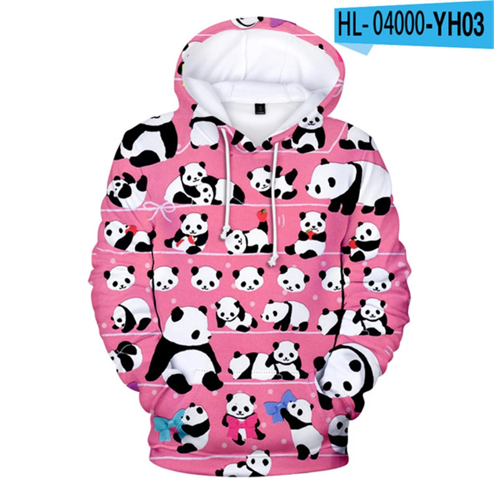 4 To 14 Years Kids Hoodies Cute Panda 3d Print Hooded Sweatshirt boys girls Harajuku Cartoon Hoodies Children Pullover Clothing