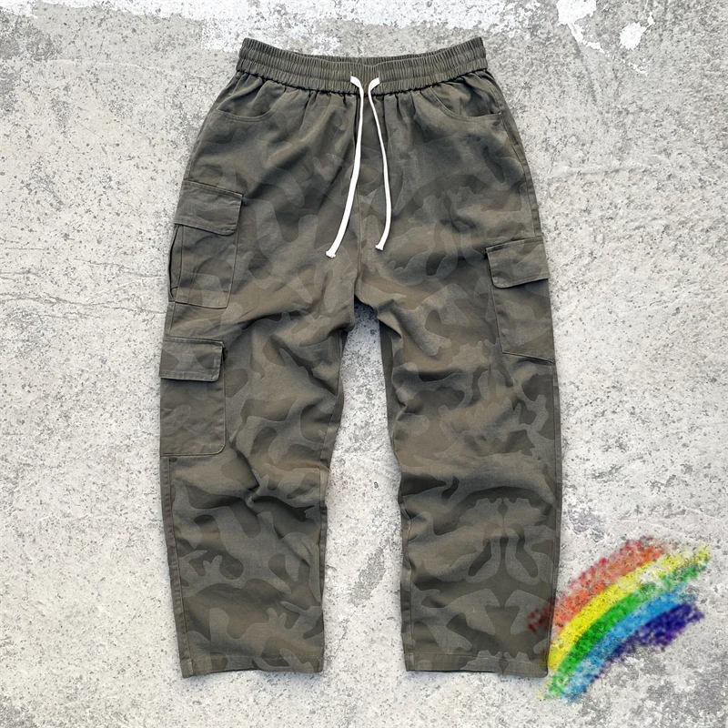 

Vintage Camouflage Cargo Pants Men Women Best Quality Joggers Drawstring Sweatpants Trousers