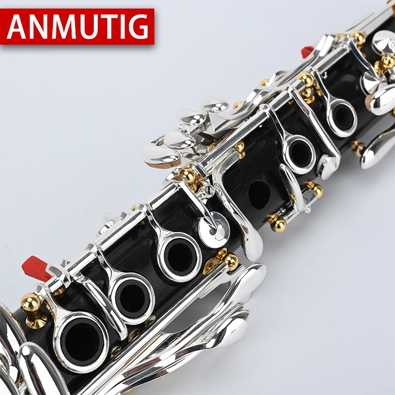 

ANMUTIG Eb кларнет профессиональная производительность черное дерево посеребренный 18-клавишный деревянный инструмент S8