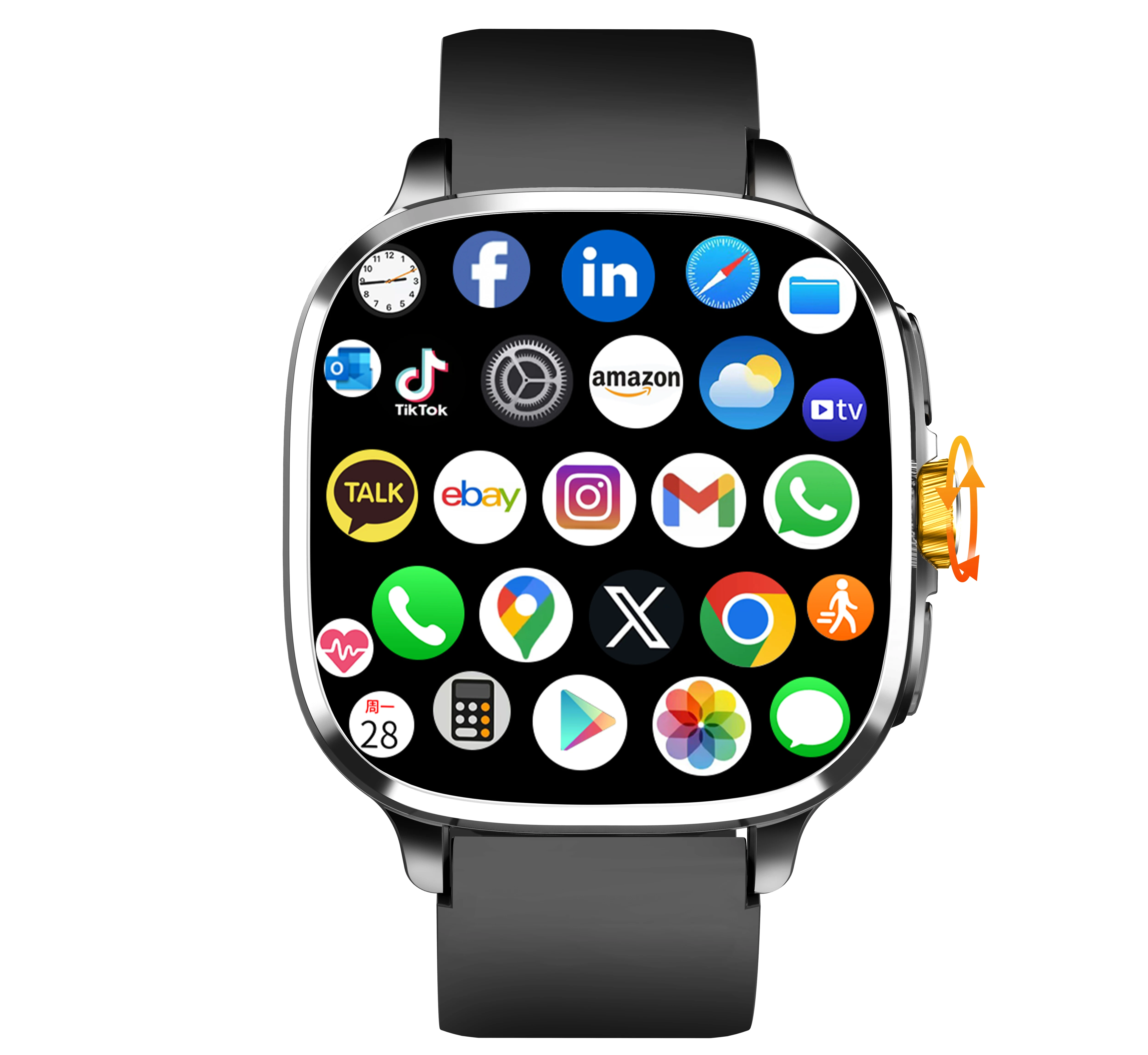 Android 13.0 Smartwatch 5G Volledig Netcom Smartwatch Met 190 °   Draaibare camera GPS-positie WIFI NFC 2100mAh batterij 2,4 inch AMOLED