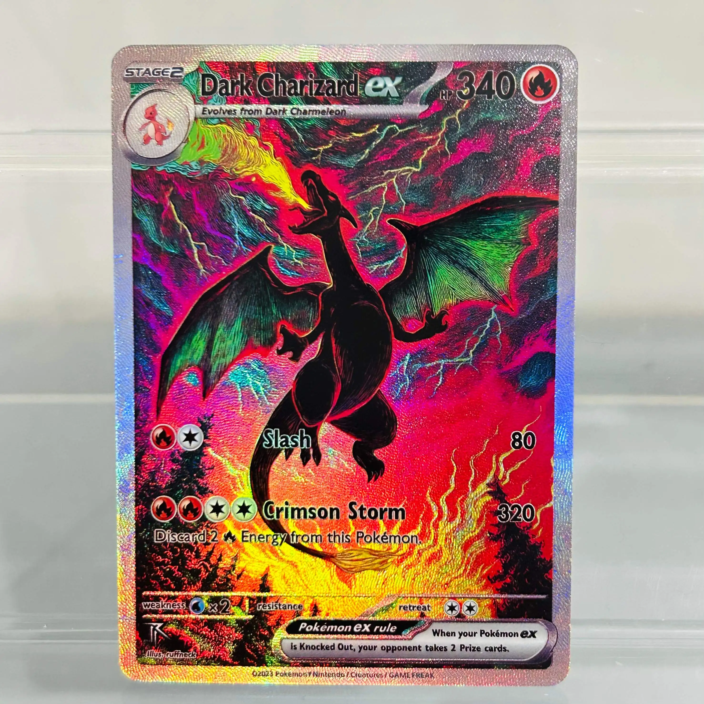  Dark Charizard ex English Card Holographic Foil DIY Premium Anime Collection Card