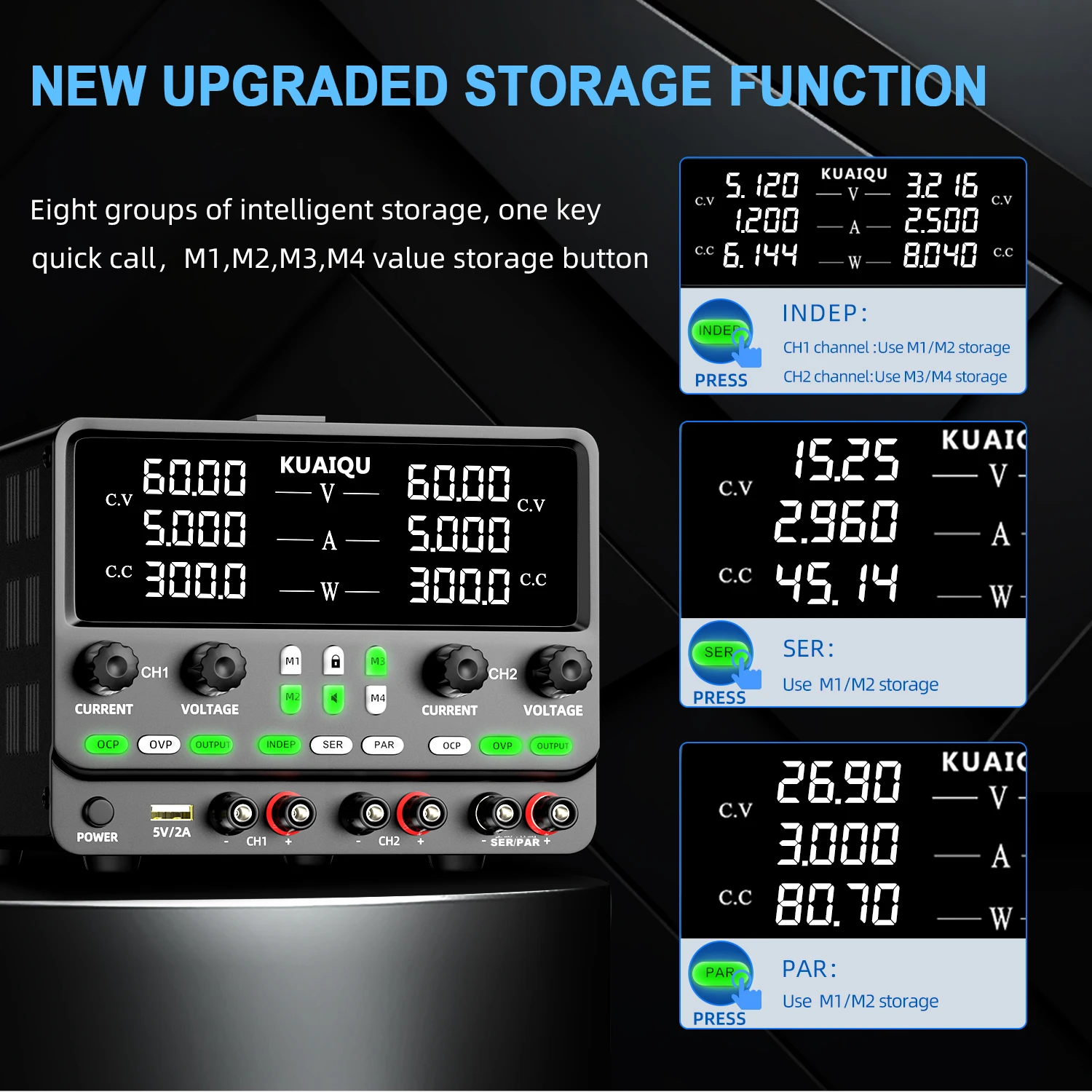 Nice-Power Dual Channel Lab Power Supply, Independent (Dual 30V 10A 300W), Series (60V 10A 600W), Parallel (30V 20A 600W), Bipol image 6