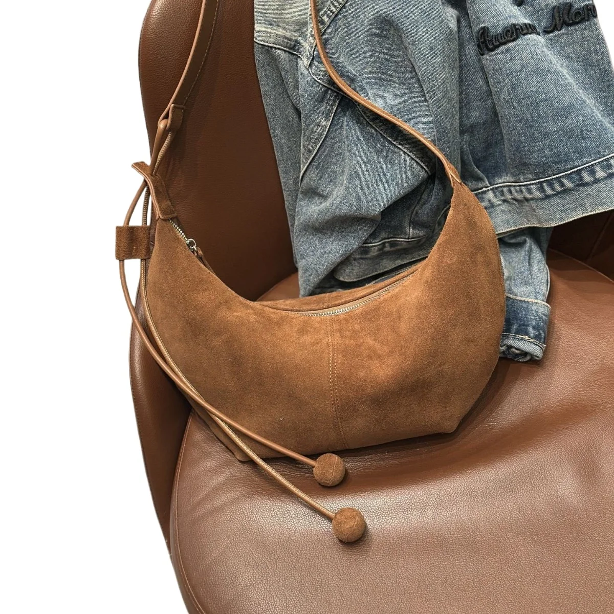 2026 Textured Arbitrary Length Adjustment Women Hobo Shoulder Bag Big Real Suede Cow Leather Female Handbag Luxury