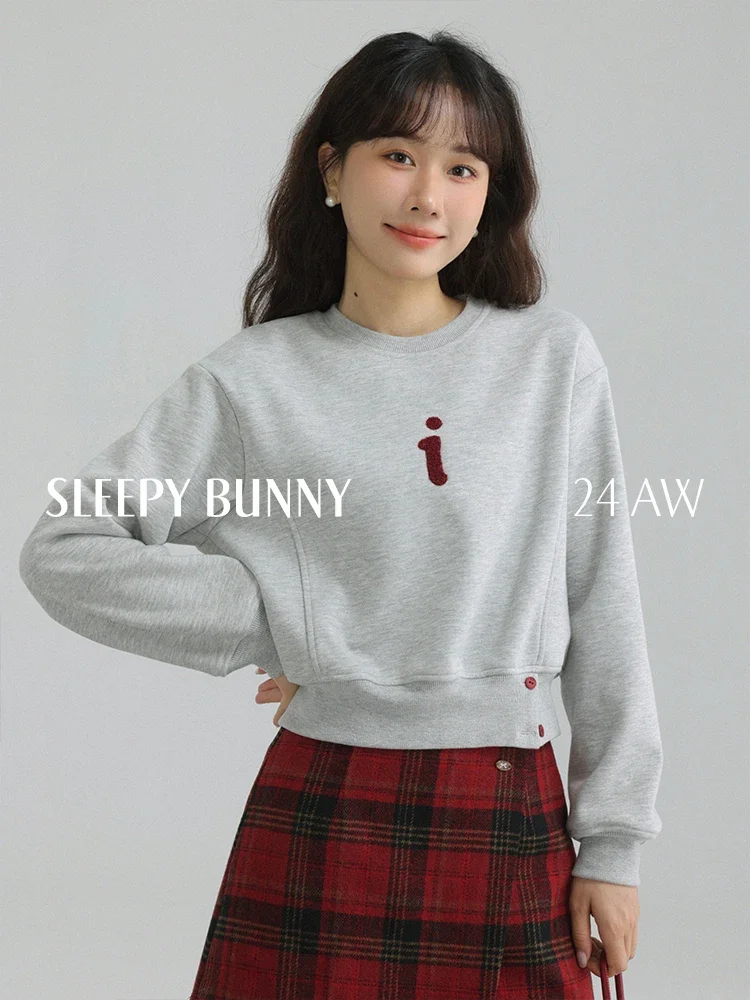 Women's Casual Letter Embroidered Sweatshirt,Soft Long-Sleeve Pullover Top,Cute and Cozy Style,Ideal for Autumn/Winter Fashion