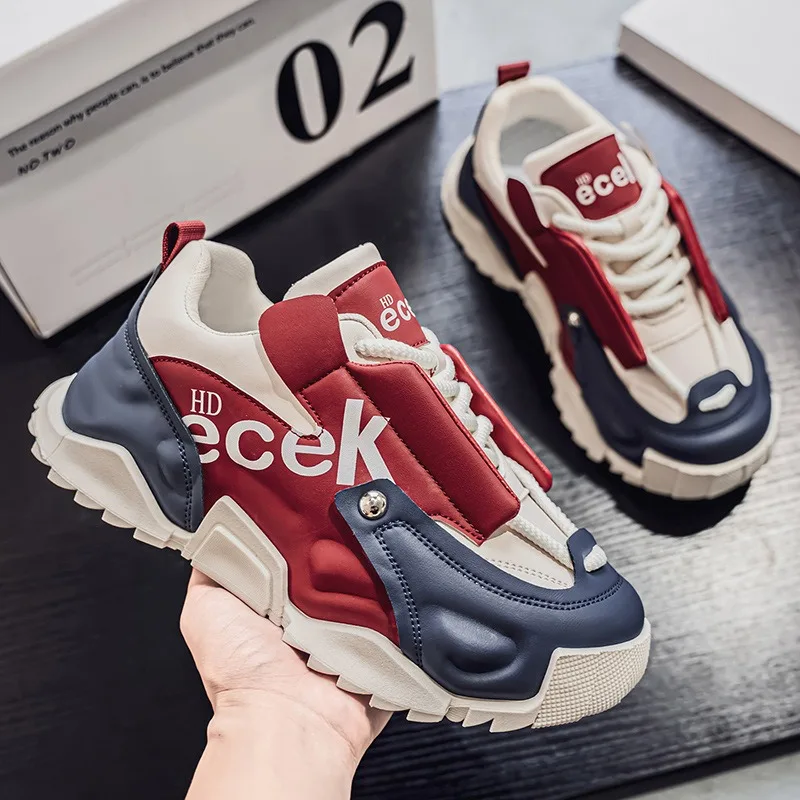 Zapatillas de Plataforma para Hombre, Zapatos Casuales de Cuero de Diseñador de Moda, Zapatillas de Hombre con Plataforma y Aumento de Altura, Zapatillas Hombre