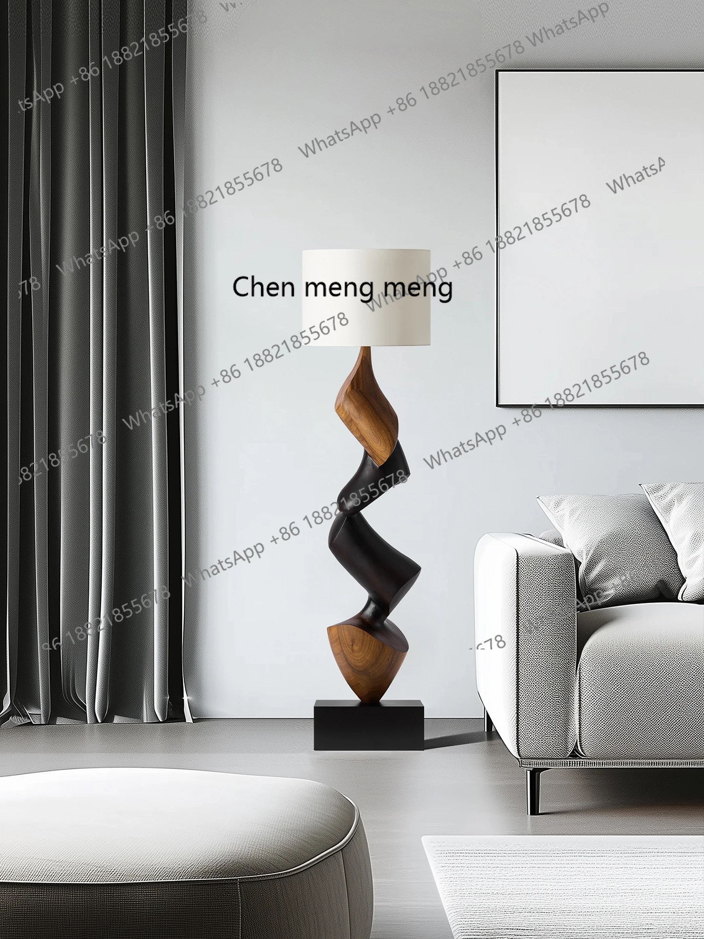 デザイナーによるイタリアンミニマリストの無垢材フロアランプ、高級リビングルーム装飾用垂直アート雰囲気照明