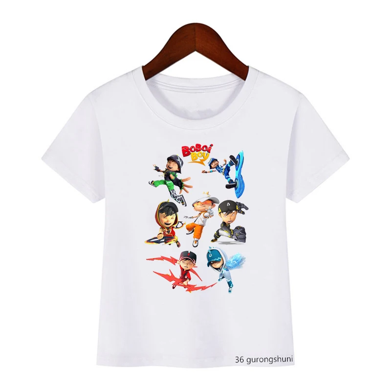 Funny Kids Tshirts Cartoon Boboiboy Friends Print Kids Clothes Summer Short Sleeve Teen T Shirt Cute Boys Tshirts Tops Wholesale