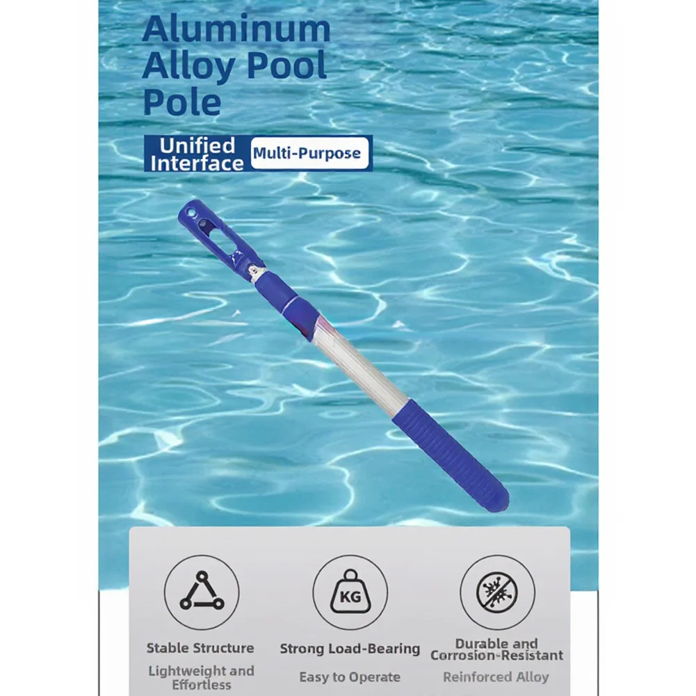 Telescopic Pool Cleaning Pole Aluminum Alloy Adjustable Extension Rod For Swimming Pool Net Brush Maintenance Tool