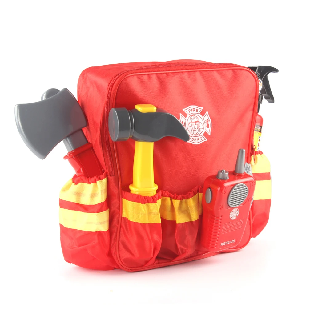 1 Set Firefighter Tools Toy Exquisite Realistic Fireman Props Firemen Equipment Props Role-playing Plaything Children Playthings