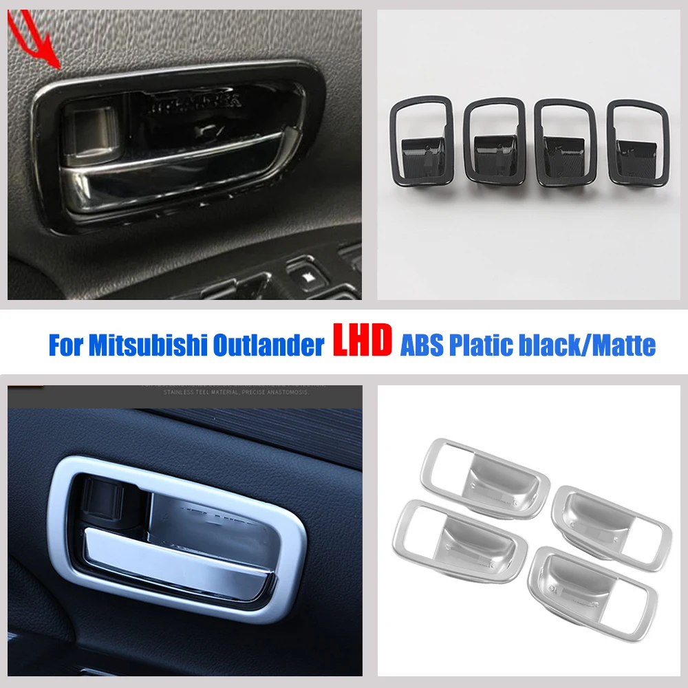 

For Mitsubishi Outlander Accessories 2016-2020 ABS black/Matte Car inner door Bowl protector frame Panel Decoration Cover Trim