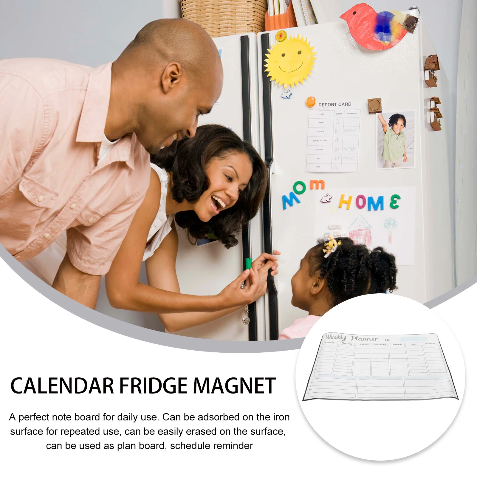 

Магнитная доска-календарь для холодильника, сухостираемая, для планирования недельного расписания, списка покупок, магнитный блокнот