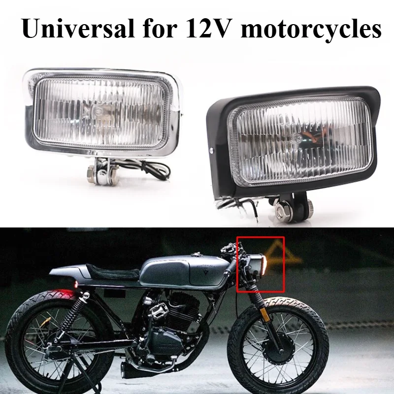 

Retro Harley Modified Headlights Square Headlights Running Lights Motorcycle Modified Accessories 12VGeneral Lighting Headlights