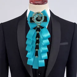 Pajarita de dragón de diamantes de imitación de lujo personalizada para hombres, traje de banquete de boda, Collar de camisa, accesorios de flores, Original, de alta gama