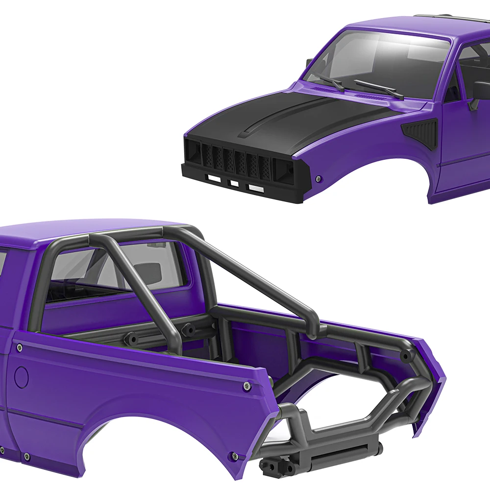 Pickup Hard Body Shell With Bed Rack For 1/24 RC Crawler Axial SCX24 C10 Bronco Jeep Wrangler Base Camp 4Runner IR60-24 view 5