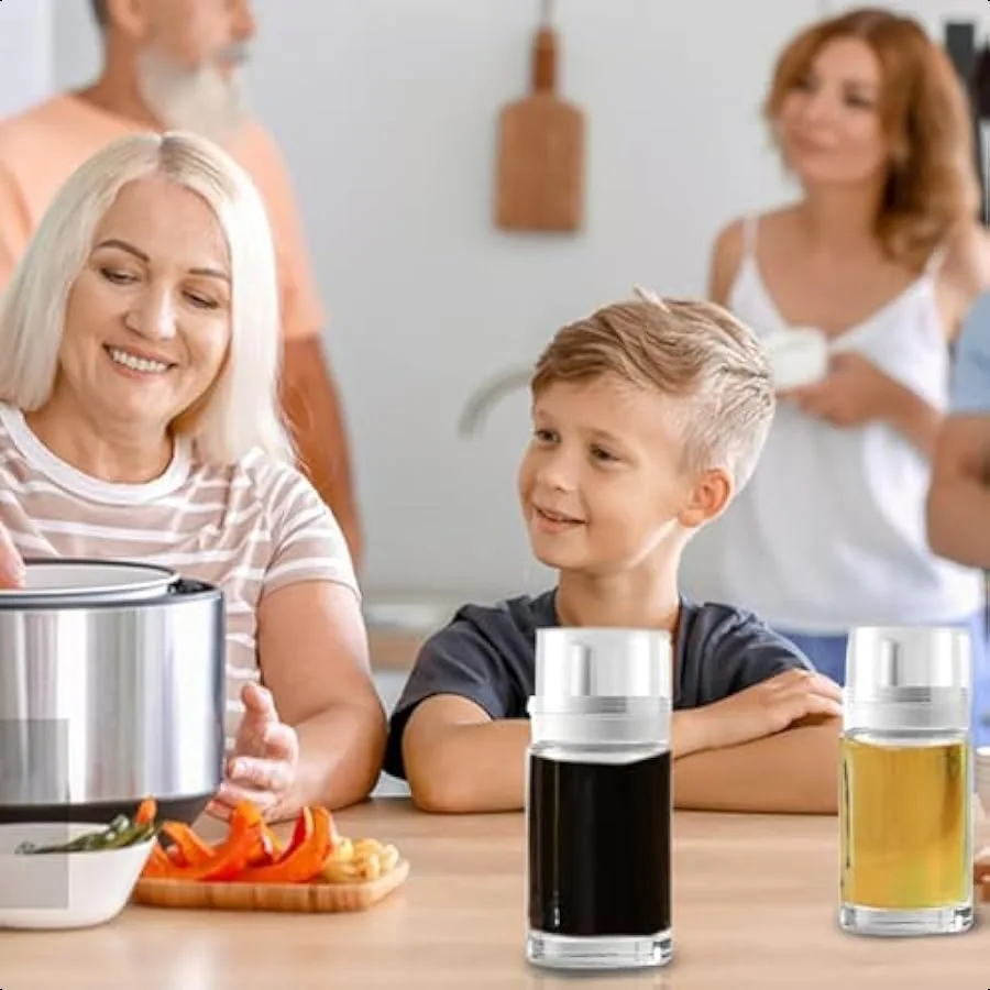 Маленькие стеклянные бутылки с дозатором масла и уксуса, герметичные, 3,4 унции, идеально подходящие для использования на кухне