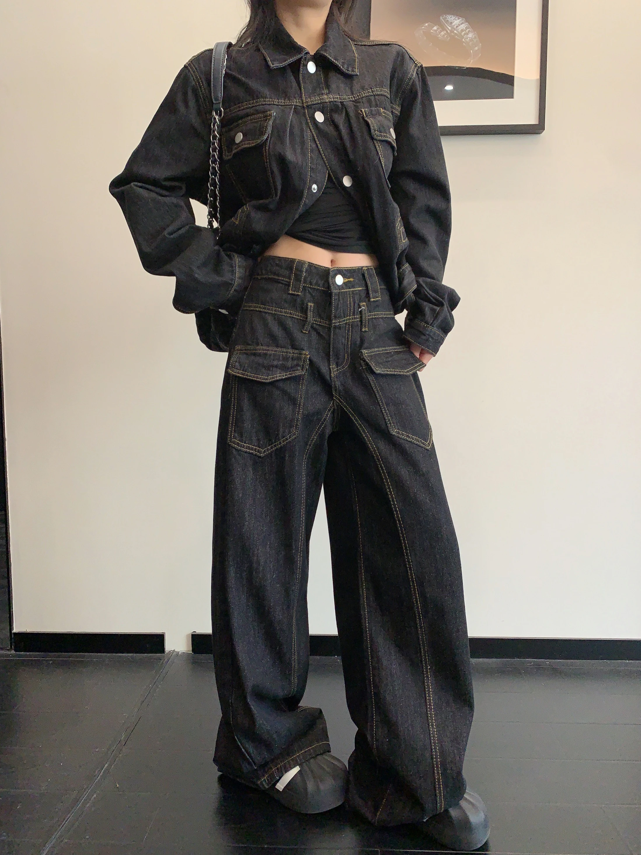 

Vintage Straight Leg Women's Jeans Loose Casual Loose Wide Leg Pants Versatile Comfortable Long Trousers Trendy Natural Waist