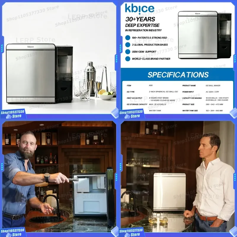 Industry Leading Crystal Clear Ball Ice Machine, Slow Technology, Crystal Aging Ice Hockey Machine for Bar Whiskey