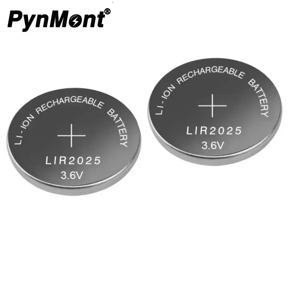 Batterie au lithium aste LIR2025 pour voiture, pile bouton, montre à distance, jouet, pièce de monnaie, peut remplacer CR2025, 3.6V, 25mAh, 2025, 2 pièces