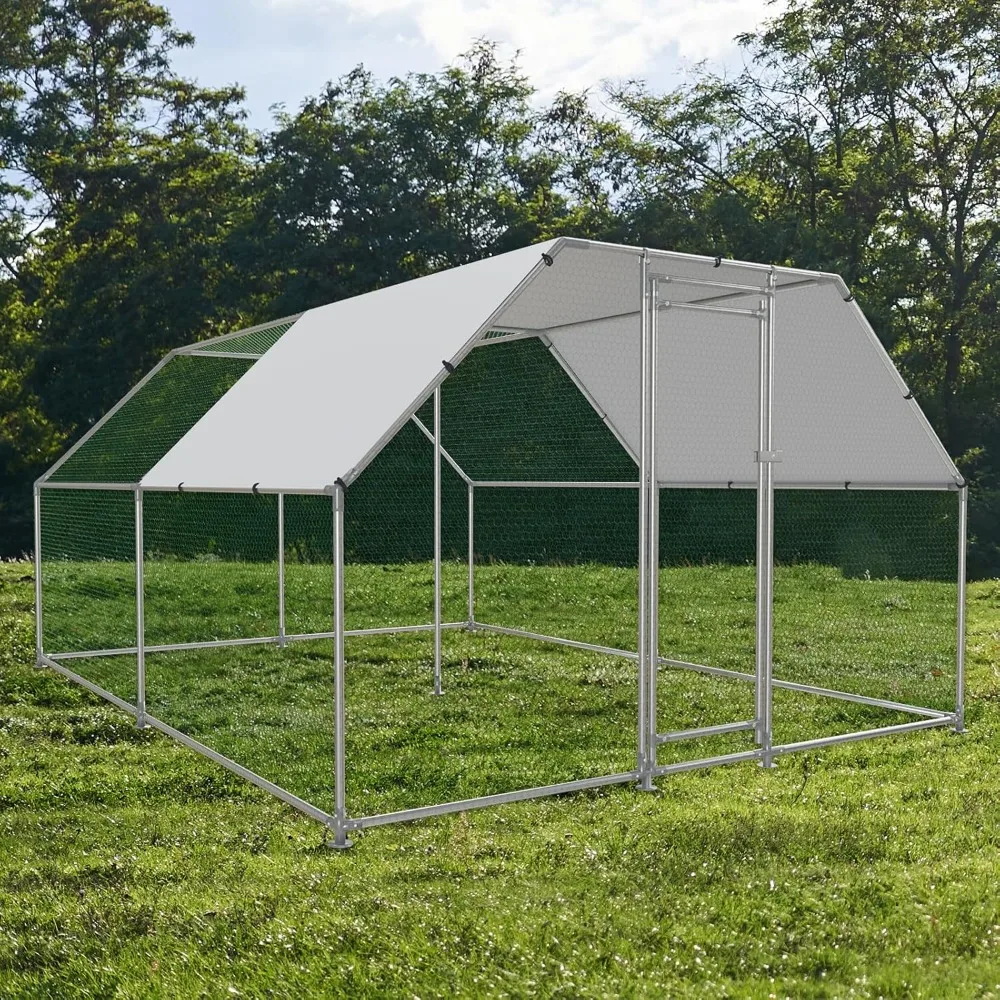 

Large Metal Chicken Coop Chicken Pen with Water-Resident and Anti-UV Cover Walk-in Poultry Cage Chicken Runs for Yard