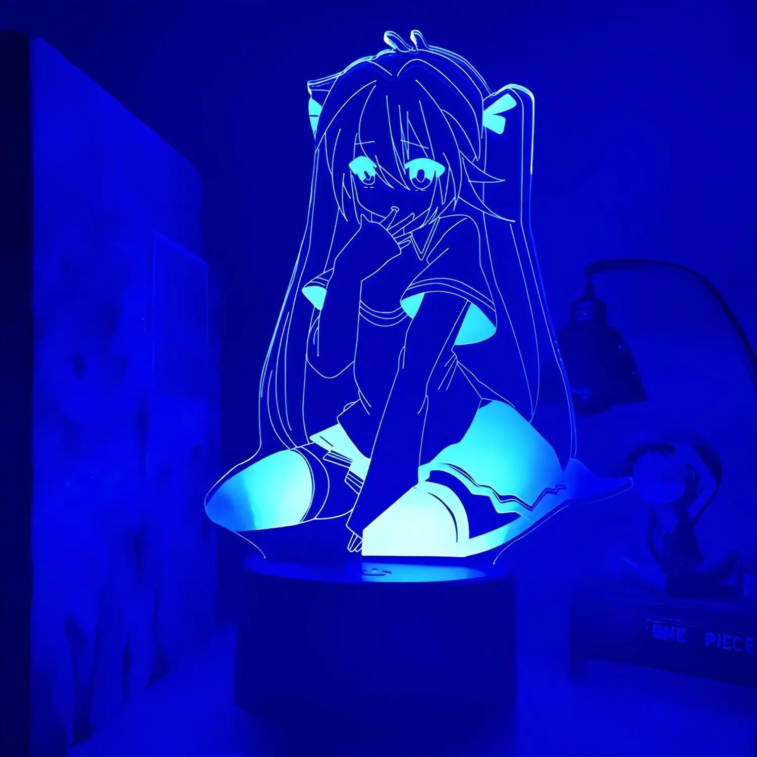 Anime Peripherals Hatsune Miku Figure LED Night Light Hatsune Miku Figurine Night Light Decoration Collection Toys Gifts view 3