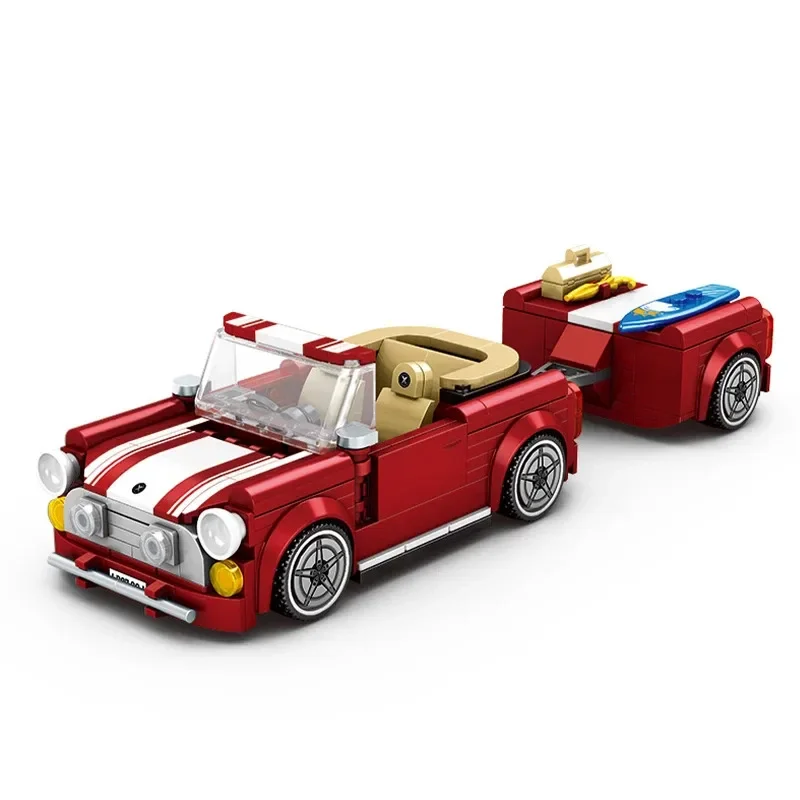 

351pcs Super Car Retro MINI Building Blocks MOC Speed Racing Classic Red Vehicle Cars Model Bricks Toys for Kids Adults Gifts