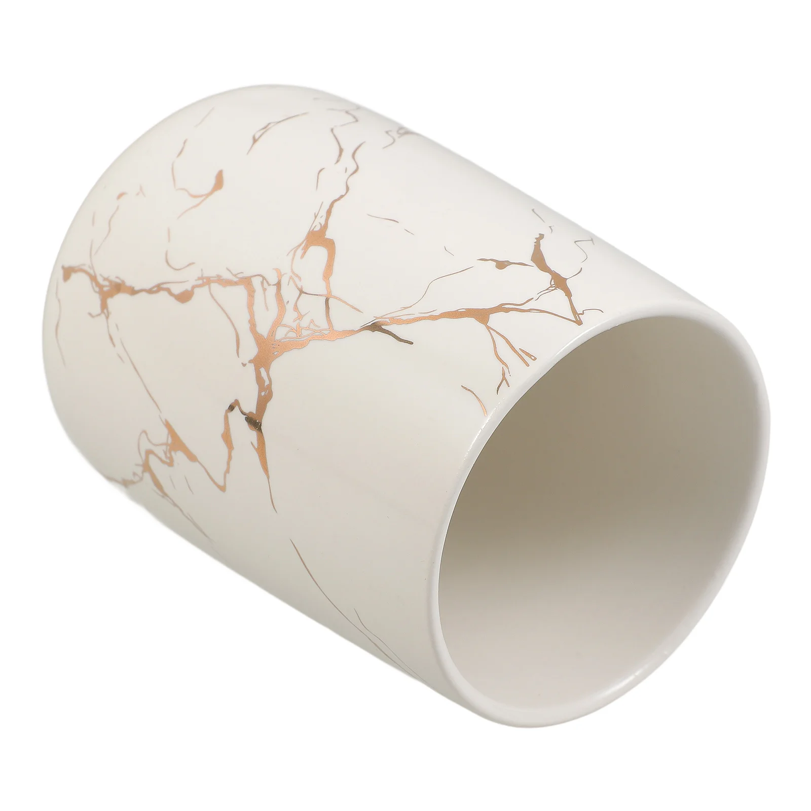 

Decorative Marble Finish Toothbrush Cup Reusable Bathroom Mug for Toothpaste Holder Space Saving Counter Cup Modern Home Hotel