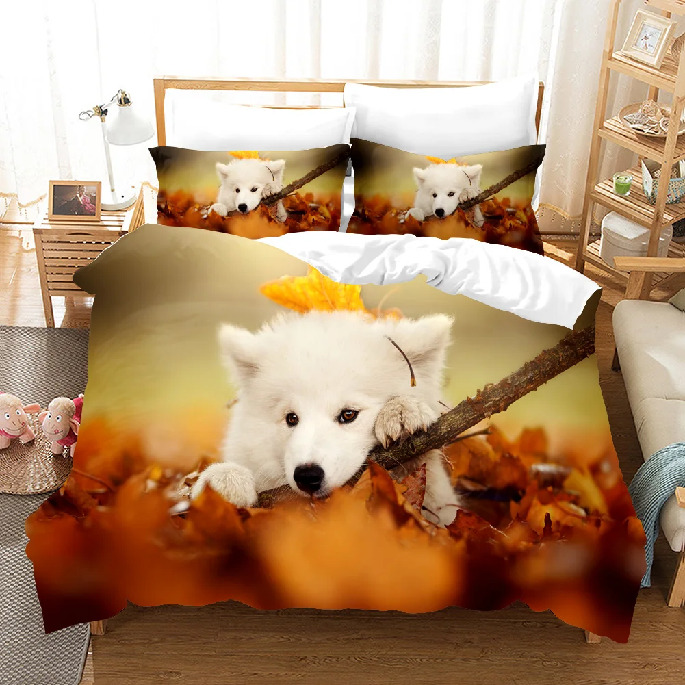 

3D The Samoyed Dog Bedding Sets Duvet Cover Set With Pillowcase Twin Full Queen King Bedclothes Bed Linen