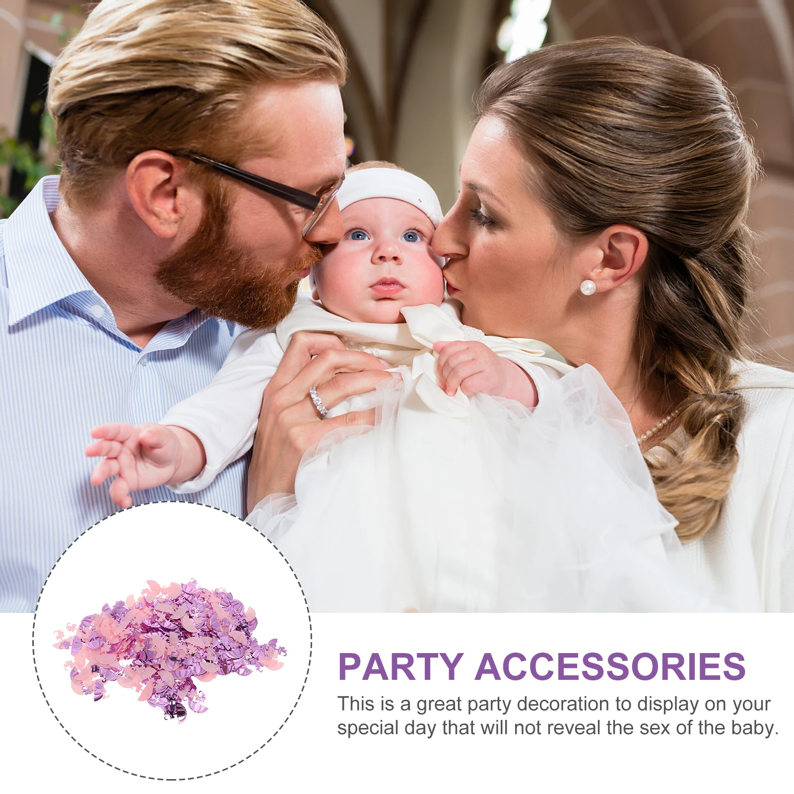

Christening Confetti Plastic Umbrella Shape Baby Shower Party Adornment Newborn Celebration Accessories Stylish Bright