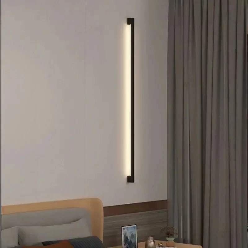 Imagem -02 - Modern Indoor Long Line Strip Estilo Lâmpada de Parede Simples Quarto Corredor Luz Led Long Light Villa Atmosfera Corredor Estilo Decoração Home