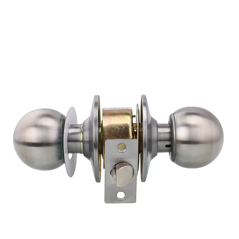 Aluminum Alloy Round Door Knobs Rotation Lock Knobset Handle Metal Door Knob With Key For Bedrooms Living Rooms Bathrooms