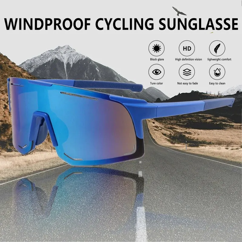 Lunettes de soleil de cyclisme UV400 pour hommes et femmes, lunettes de protection coupe-vent, lunettes d'équitation sur route, lunettes de sport de vélo