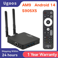 Original Ugoos AM9 Smart TV Box Android 14 Amlogic S905x5 4GB 64GB WiFi BT5.2 1000M HDR Android Set Top Box Media Player