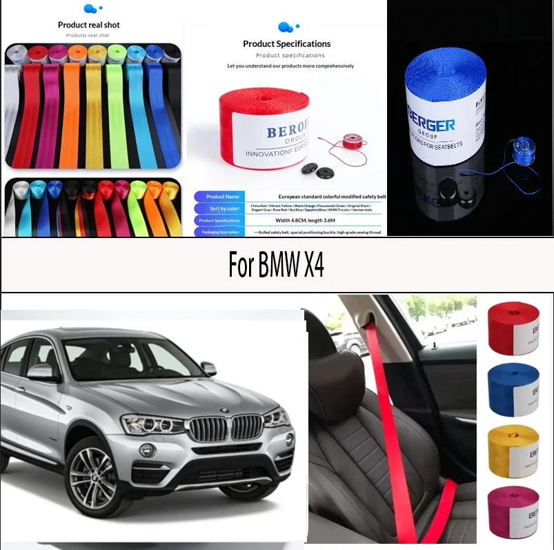 

For BMW X4 Car Seat Belt Seatbelt Webbing Lap Retractable Safety Strap 48MM
