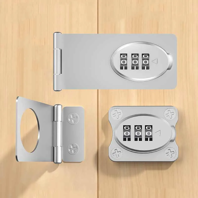 Password Lock No Punching Refrigerator Lock Anti-theft Drawer Lock Double Opening Cabinet Lock File Cabinet Sliding Door Lock