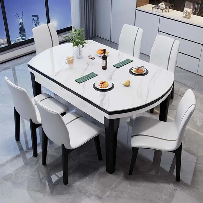 

Luxury Folding Dining Table Living Room Modern Round Design Dining Table Restaurant Round Mesa Redonda Comedor Kitchen Furniture