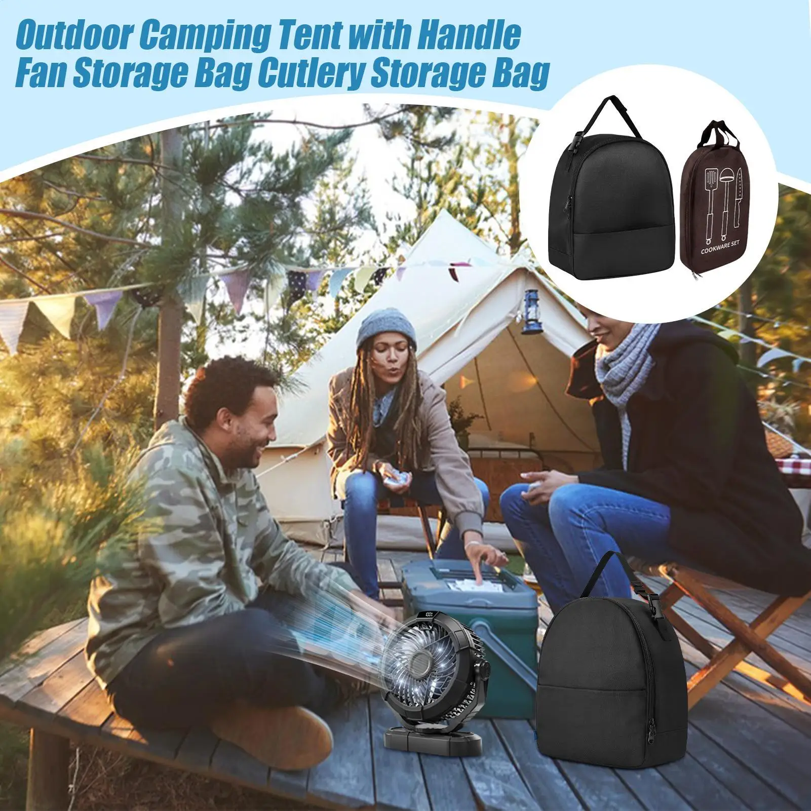 

Camping Bag Outdoor Portable Carry Bag For Camping Fan Waterproof Dustproof Organizer Case For Sports Climbing Hiking Outdoor