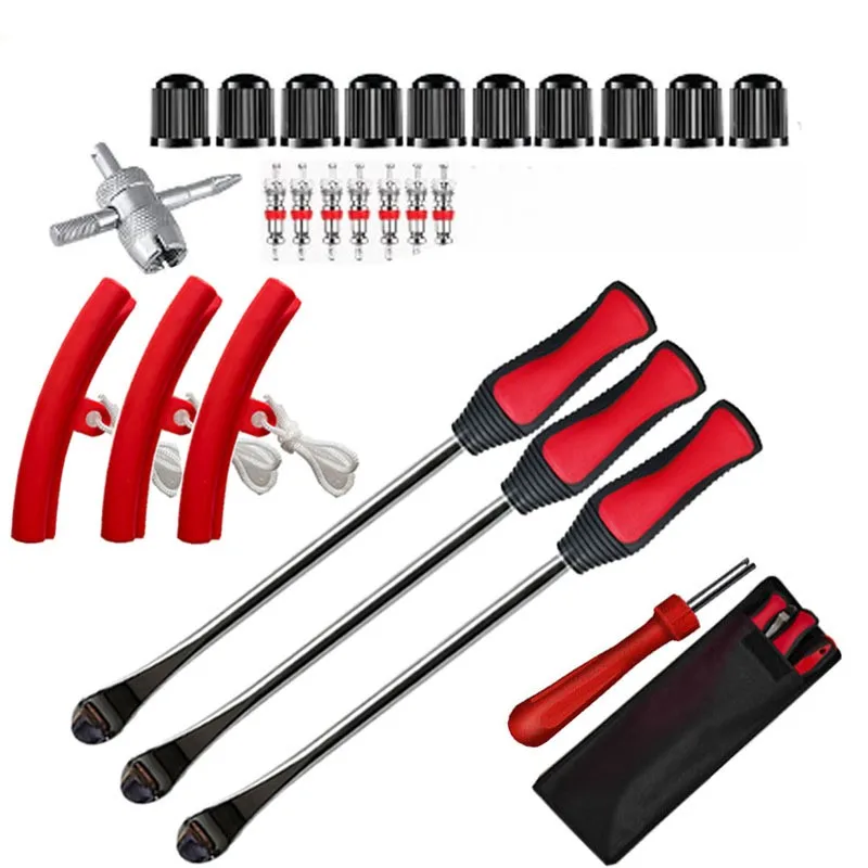 Professional 375mm Tire Spoon Kit For Motorcycle And Dirt Bikes Wheel Changing Tools With Rim Guards And Valve Kit