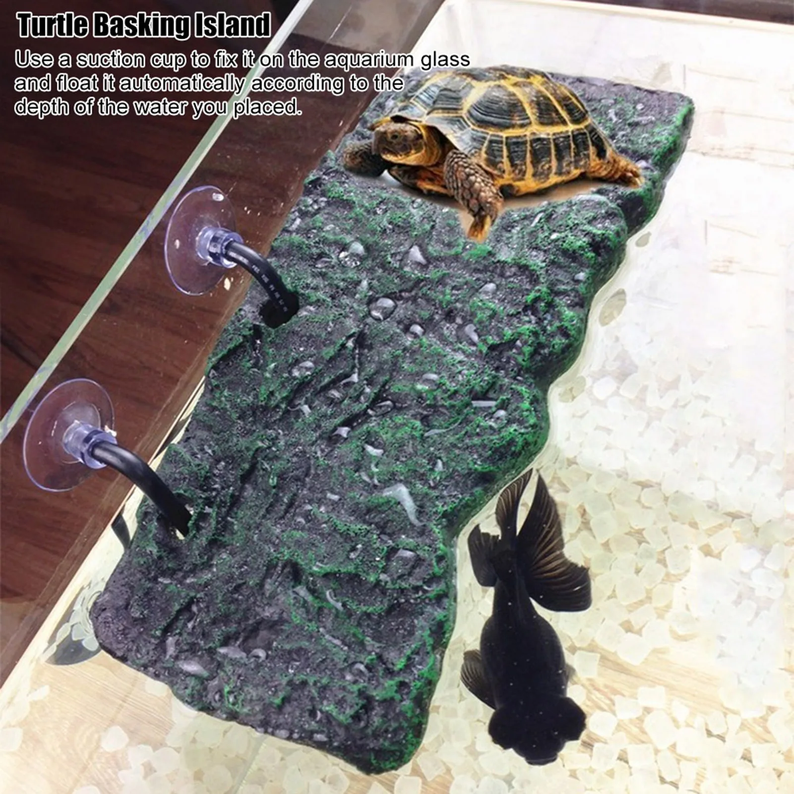 Automatic Water Turtle Basking Floating Island with Suction Cup for Semi Aquatic Animals Turtle Floating Island Turtle Island