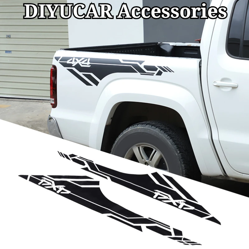 

For Volkswagen Amarok 2011-2018 PVC Black Car Body Rear Wheel Panel Sticker Decals Decoration Exterior Car Accessories