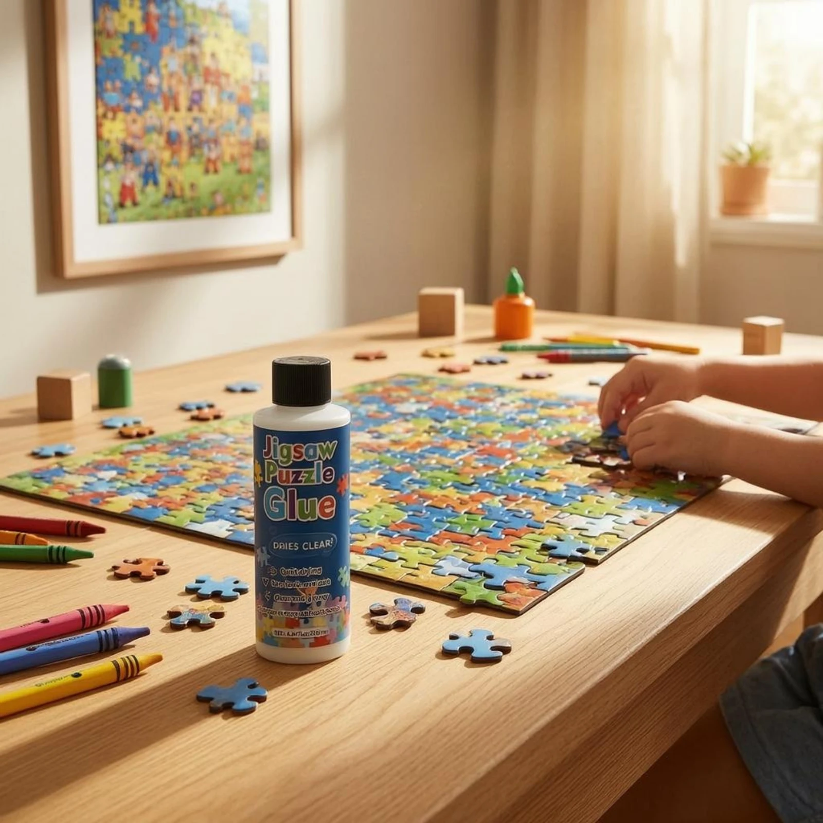 

Jigsaw Interlocking-Piece Glue Preserving Clear Interlocking-Piece Adhesive Hobby Supply Sealing Plastic Bottle