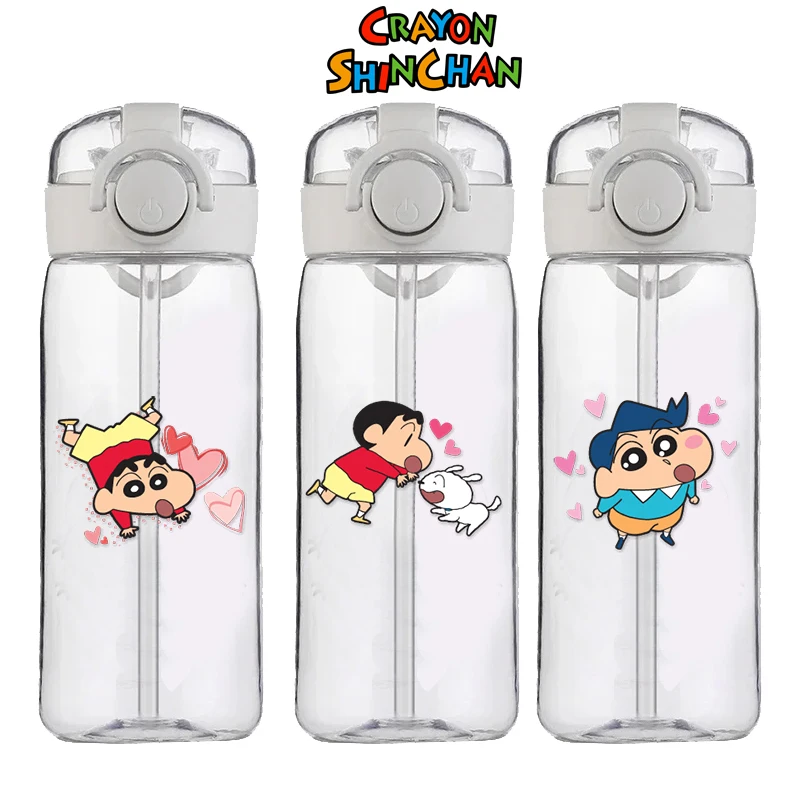400ML Anime Crayon Shin-chan Trinkbecher für Jungen und Mädchen, Cartoon-Stil, Sturzsicher, Neuer Sommer-Wasserbecher, Hochwertiges Praktisches Geschenk