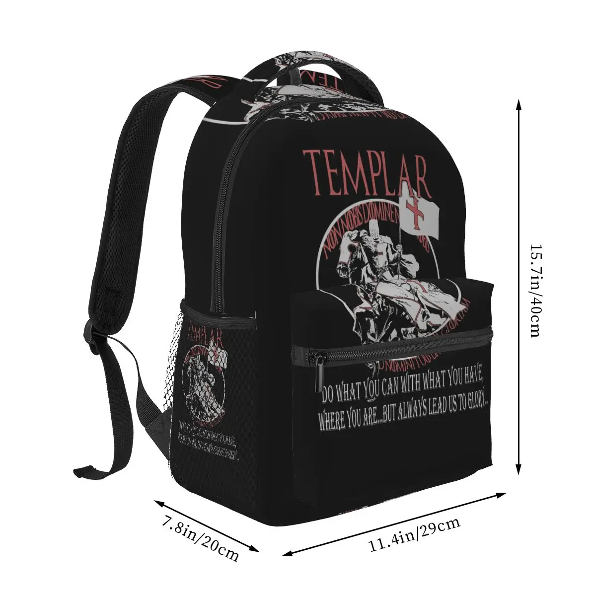 Knights Templar Cross Shield Symbol Medieval Sword Emblem Secret Order Backpack Student Boys Girls BookBag Laptop Shoulder Bags