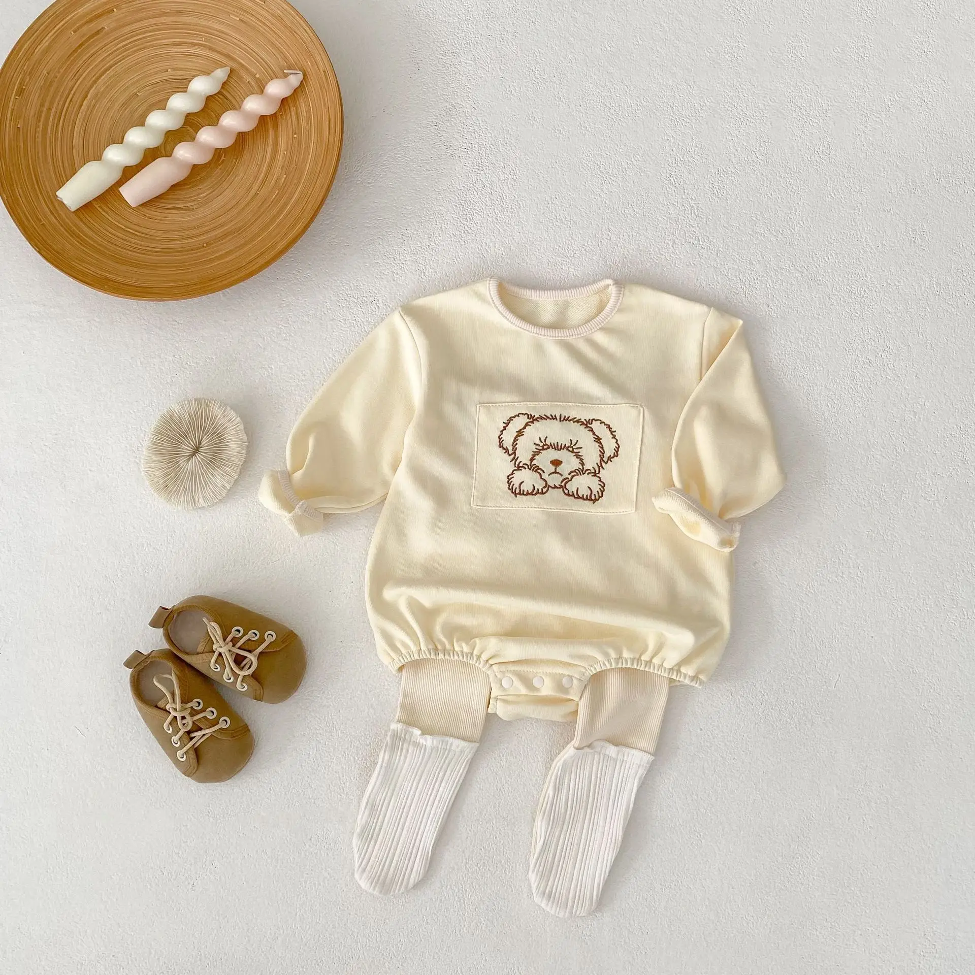 2025 الخريف جديد طفل طويل الأكمام ارتداءها لطيف الكرتون الوليد جمبسوت من القطن لصبي فتاة طفل الملابس 0-24 متر #5